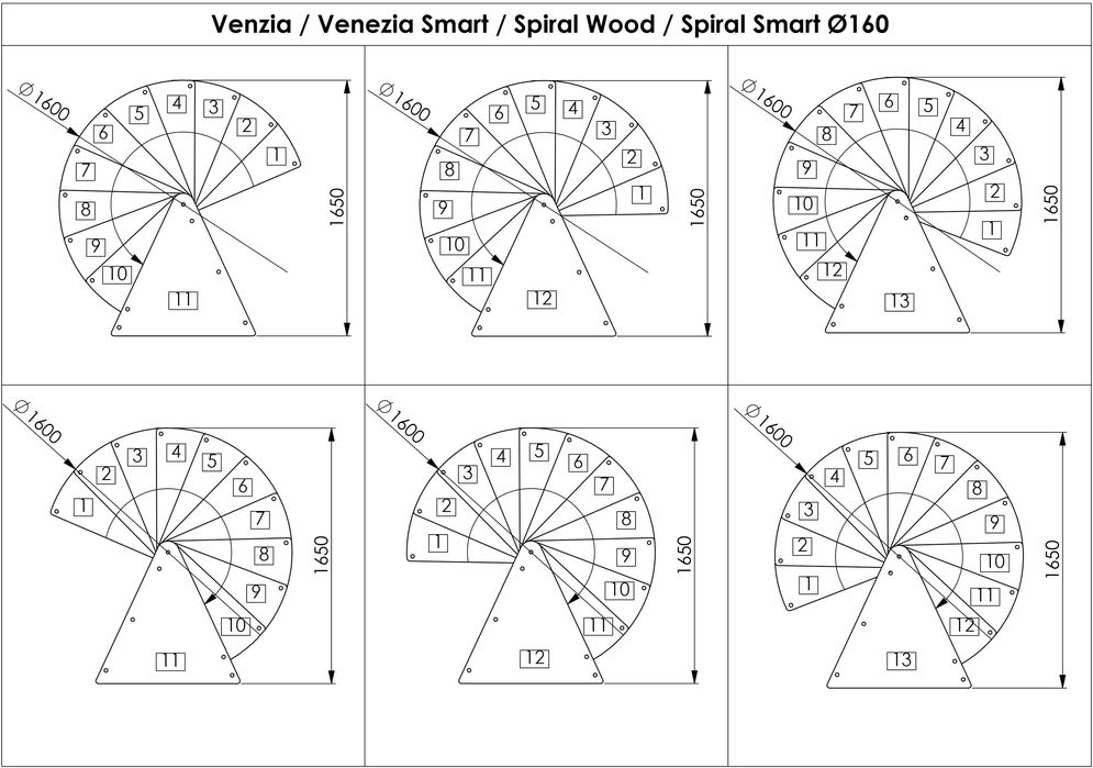 Promocja!Schody kręcone VENEZIA SMART CZARNE/ BUK fi 140 cm