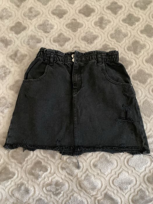 Джинсова спідниця ZARA чорна, XS–S, 164 см