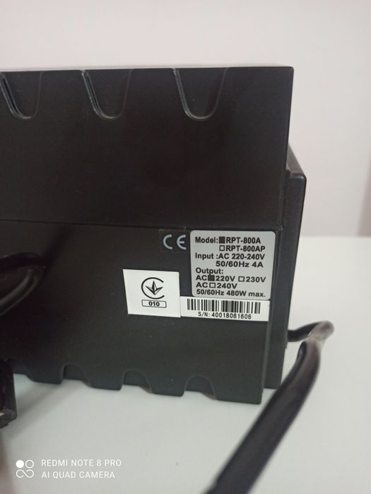 ДБЖ PowerCom RPT-800A Schuko, 800ВА євророзетки, Line-Interactive