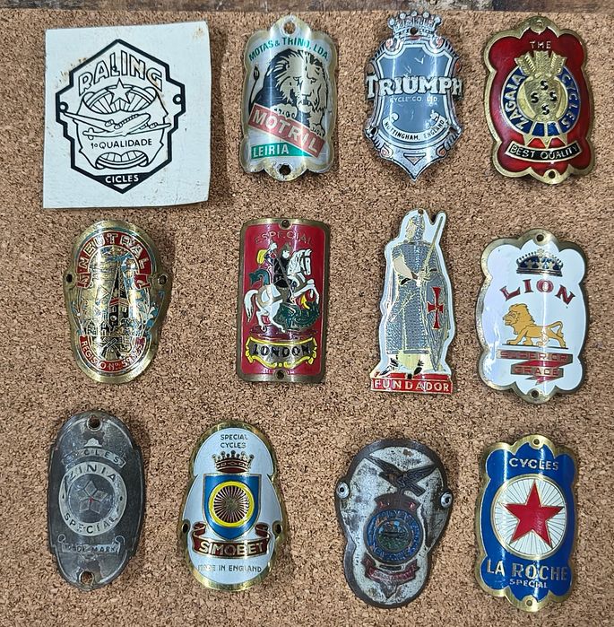 Várias Chapas de testa bicicleta pasteleira/inglesa/nacional/clássica