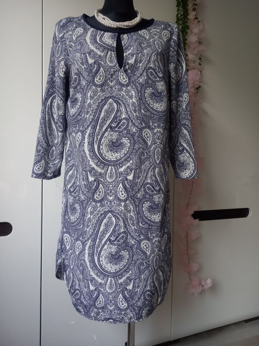 Sukienka Tunika Mango Suit roz S 36 boho etno rękaw 3/4