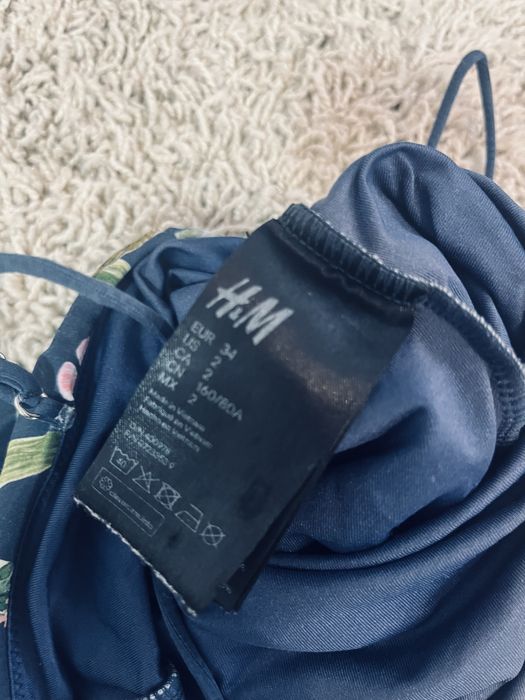 Granatowy stroj kapielowy rozm xs kwiatowy w kwiatuszki bikini