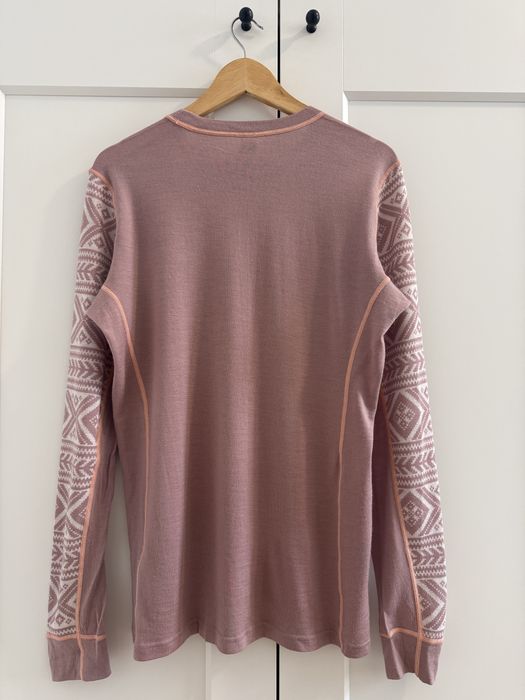 Różowa bluzka termiczna norweski wzór wełna merino Kari Traa XL 42