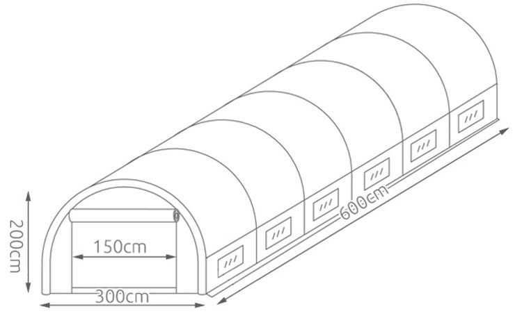 Парник для городу, саду Теплиця 18м2 розміром 6х3х2 ПОЛЬША труба 25мм
