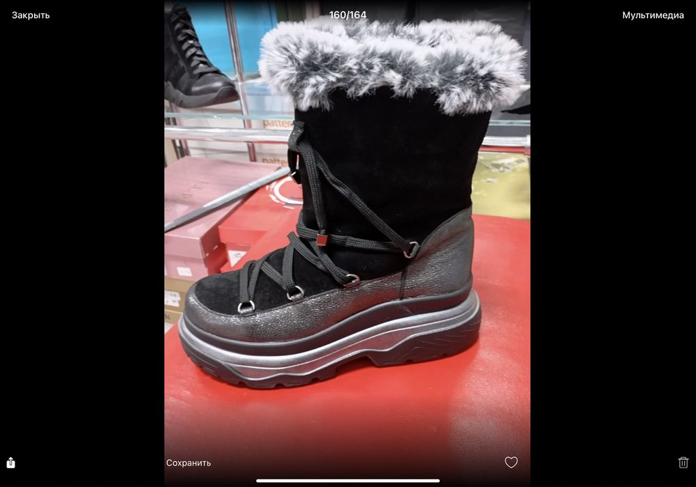 Теплые зимние женские сапоги замш на толстой подошве