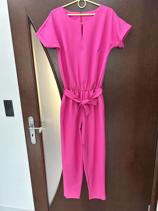 Kombinezon damski różowy elegancki kombinezon rozmiar 42