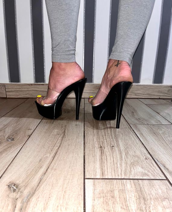 29/ ODRĘKI 46 czarne męskie szklanki klapki gogo przezroczyste szpilki