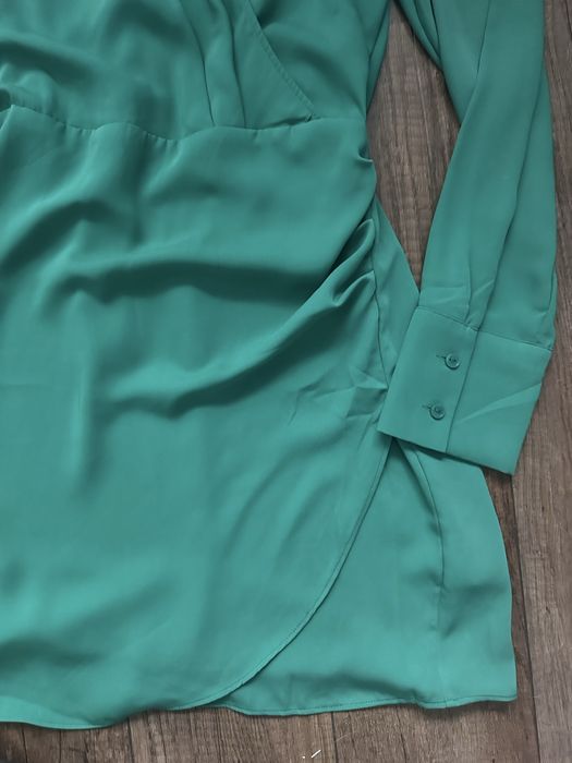Zielona kopertowa sukienka h&m xs 34