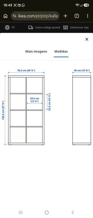 Estrutura Movel Kalax da Ikea preto castanho 8 divisórias com 4 gavetas  e 4 cestos e