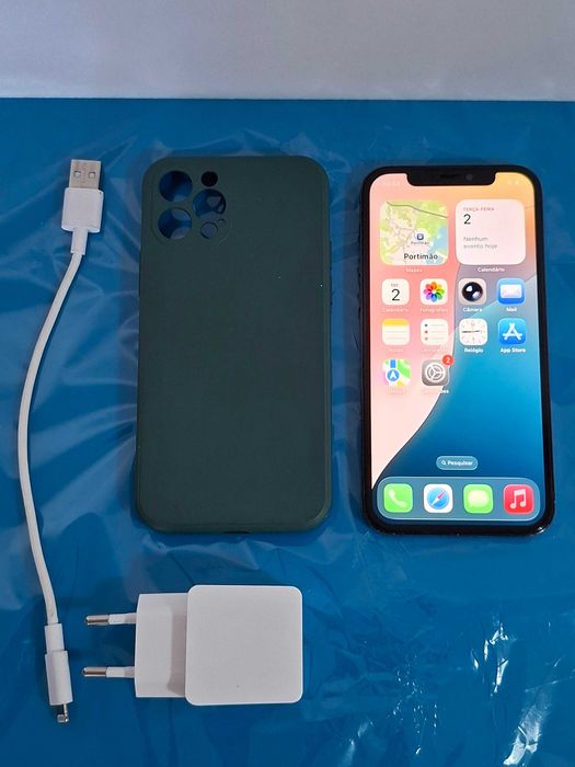 iPhone 12 Pro APPLE (6.1'' - 128 GB - Azul Pacífico) - Oferta Capa Original Cabo e Carregador tudo NOVO