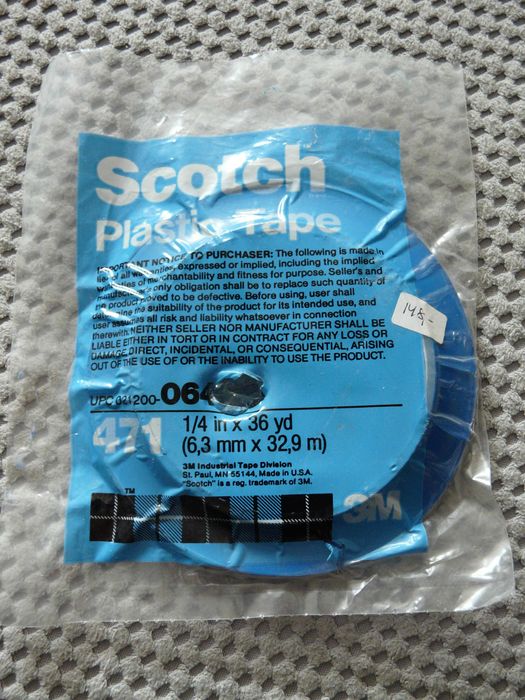 Taśma maskująca cienkoliniowa 3M Scotch Plastic Tape 471 6,3mmx32,9m.