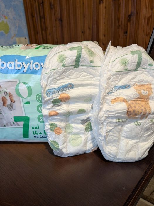 Підгузки Babylove 7 (16кг+), Lucky Pin 5, Dada 6 Extra Care, памперси