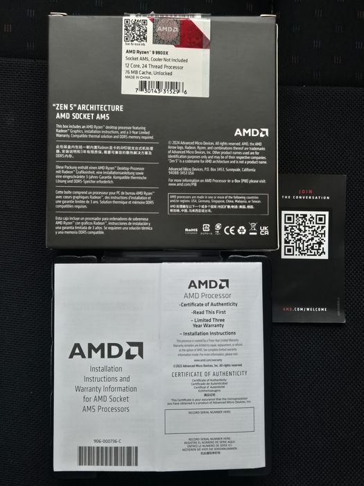 Ryzen 9 9900x novo com garantia