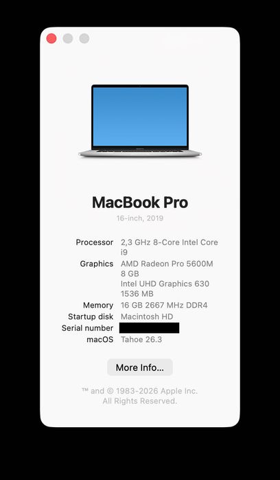 MacBook Pro 16'' | Core i9 2.3 | AMD 5600M | 1TB + EXTRAS