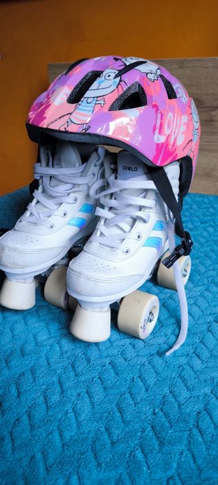 Wrotki OXELO +  kask - dla dziewczynki