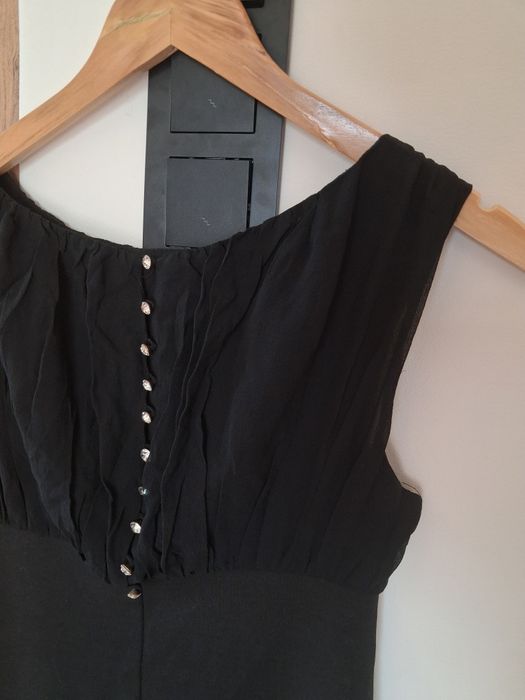 Ted Baker sukienka midi czarna wełna i jedwab XS