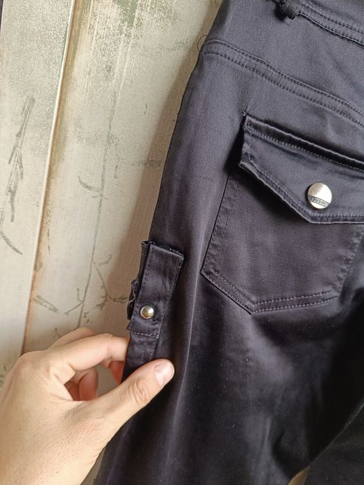 Spodnie moto pants talia 37x2 S M bootcut biker Moto stretch Y2K