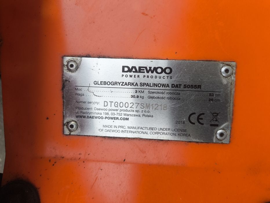 Glebogryzarka Daewoo spalinowa 3HP/98cc