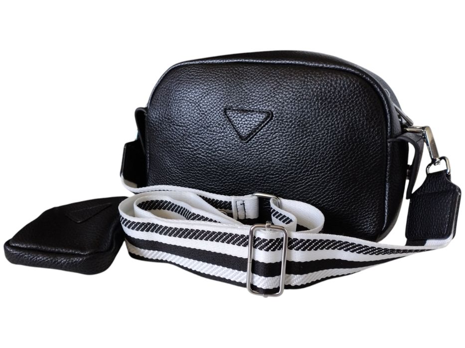 Torebka Damska Z Etui, Mała Czarna Listonoszka Na Ramię