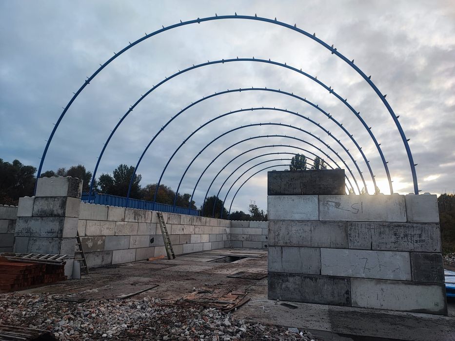 Hala łukowa  11m wiata konstrukcja na slome garaż