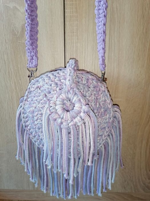 Torebka hand made na szydełku boho frędzle