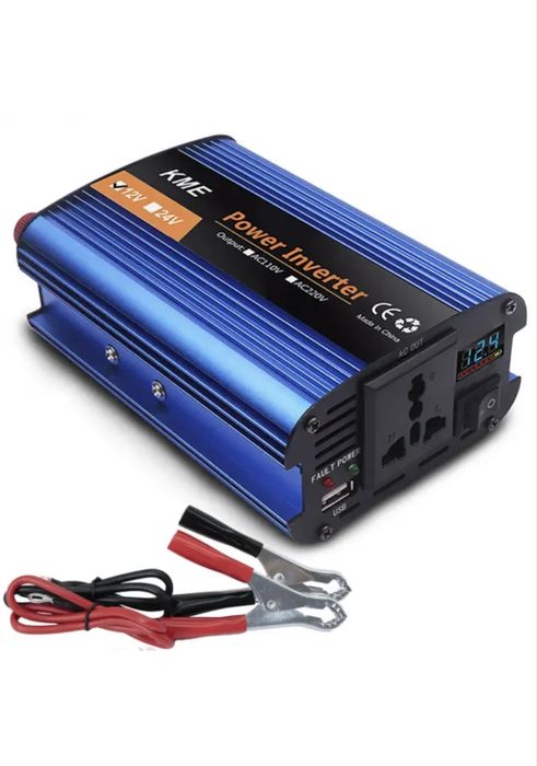 Инвертор автомобильный KME 12v-220v SSK-500W
