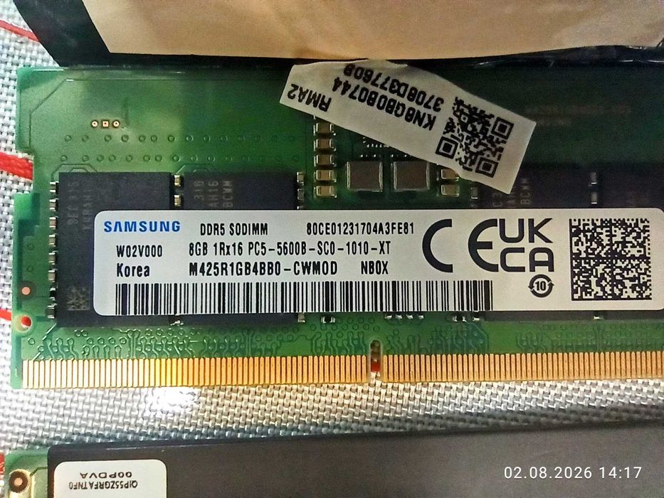 Нова оперативна пам'ять DDR5 16GB (2x8GB) 5600MHz Samsung SODIMM