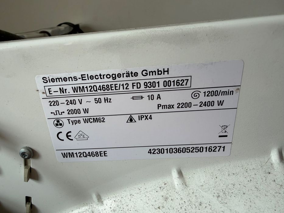 Máquina de lavar Siemens peças