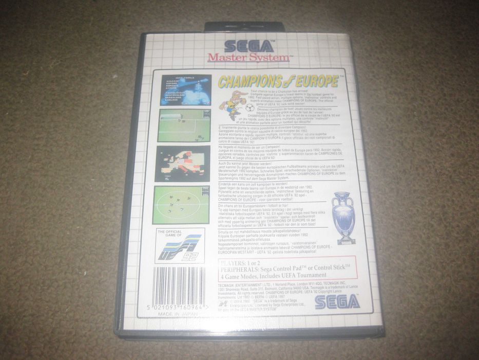 Jogo "Champions Of Europe" para Sega Master System