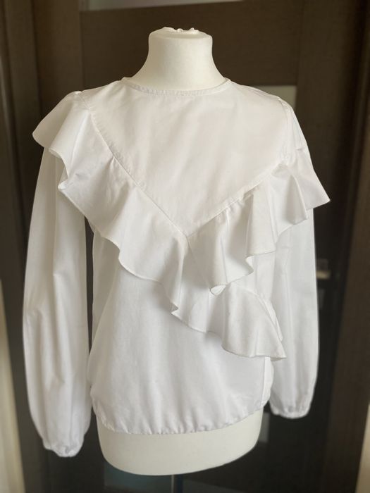 Biała bluzka z falbanami 36 Reserved