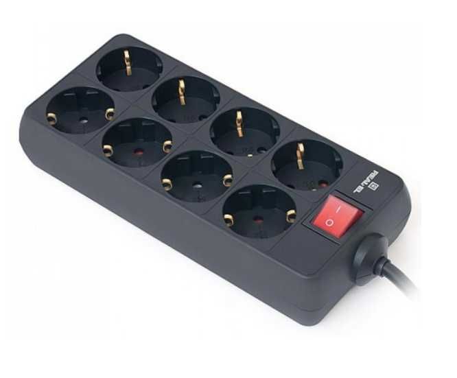 Мережевий фільтр REAL-EL RS-8 PROTECT, 3m, black (EL122300022)