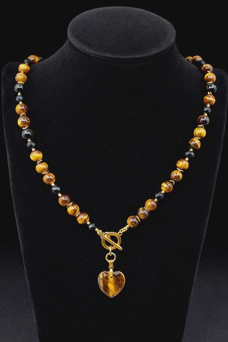 Długi naszyjnik z tygrysiego oka