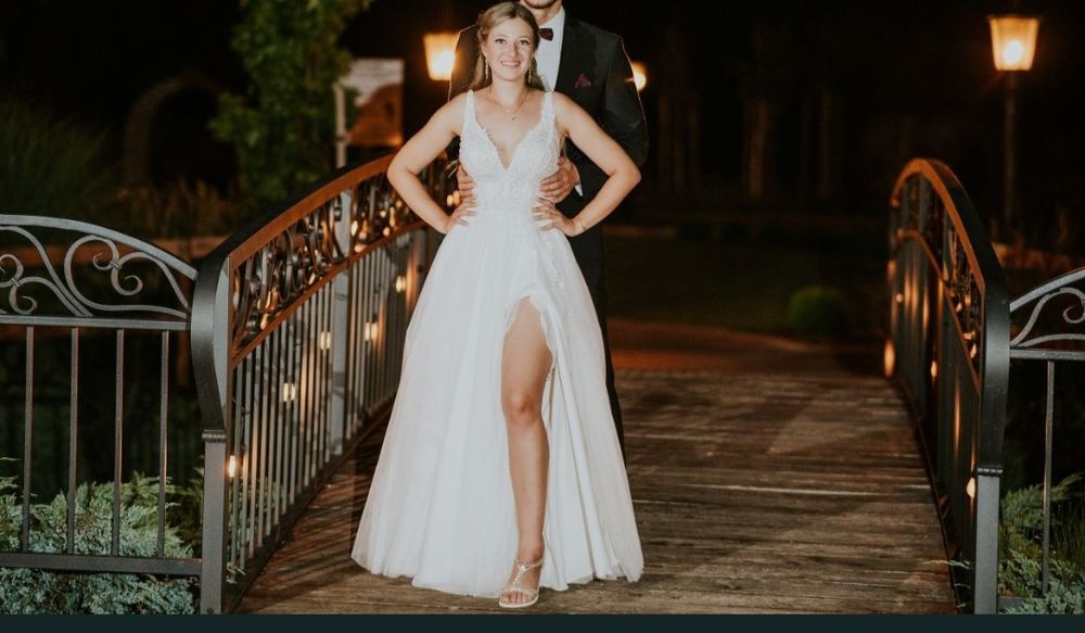 Suknia ślubna śmietanowa