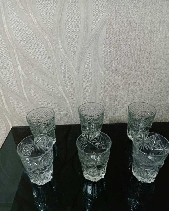Стаканы  хрустальные Чехия Склянки кришталь