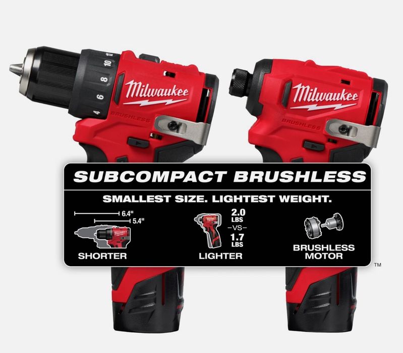 Набір безщіткових шуруповертів Milwaukee 3494-22 M12 Subcompact