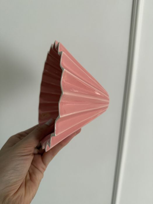 Origami dripper V60-02 różowy z krążkiem