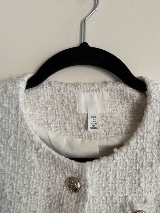 Твідовий жакет білий укорочений