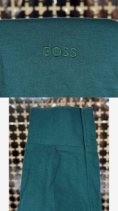 Преміальний лонгслів-поло Hugo Boss оригінла S-M Dark Green