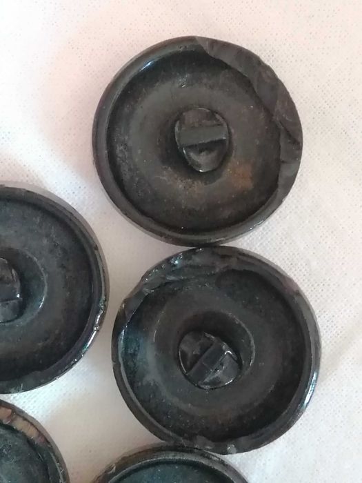 9 guzików vintage, PRL, złota krata mozaika.