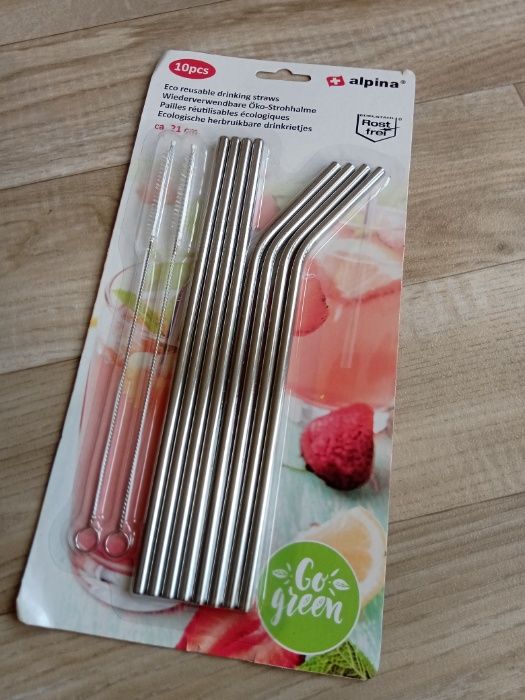 Słomki - stal nierdzewna - 8 sztuk/2 komplety! Nowe.