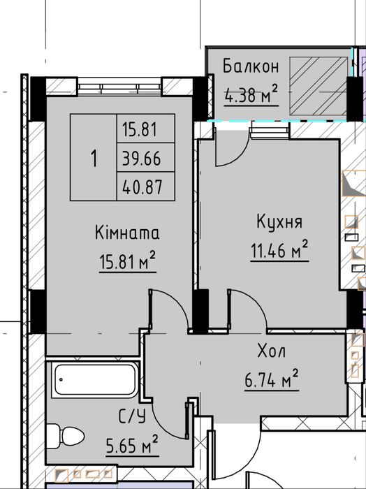 Продається сучасна 1-кк 42 м2 в ЖК «Київський маєток», розтермінування 2 роки