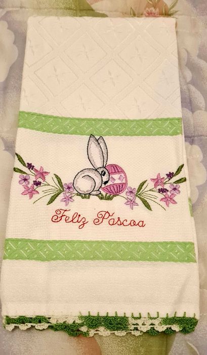 Panos de cozinha com renda, Novos.