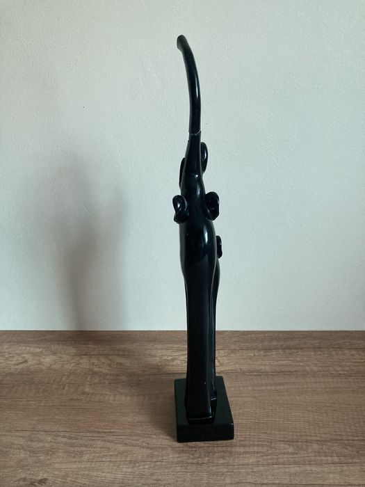dwa wysokie czarne słonie, 46,5 cm, figurka