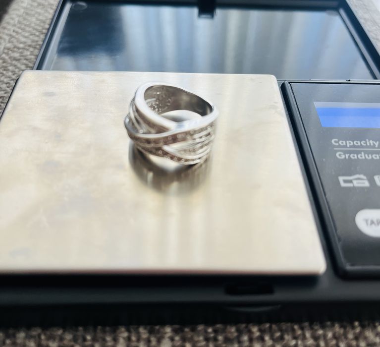 Anel de ouro branco - 14gr/19,2k