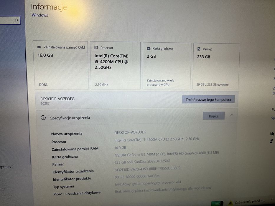 Lenovo IdeaPad Z510 i5 nVidia GT 740M 256 SSD Nowa Bateria