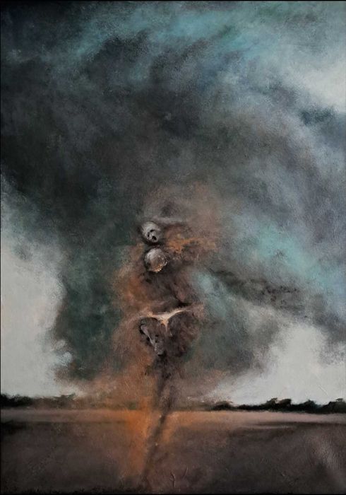 KoneserSztuki_pl WIR surrealizm fantasy olej 70x50 cm jak Beksinski