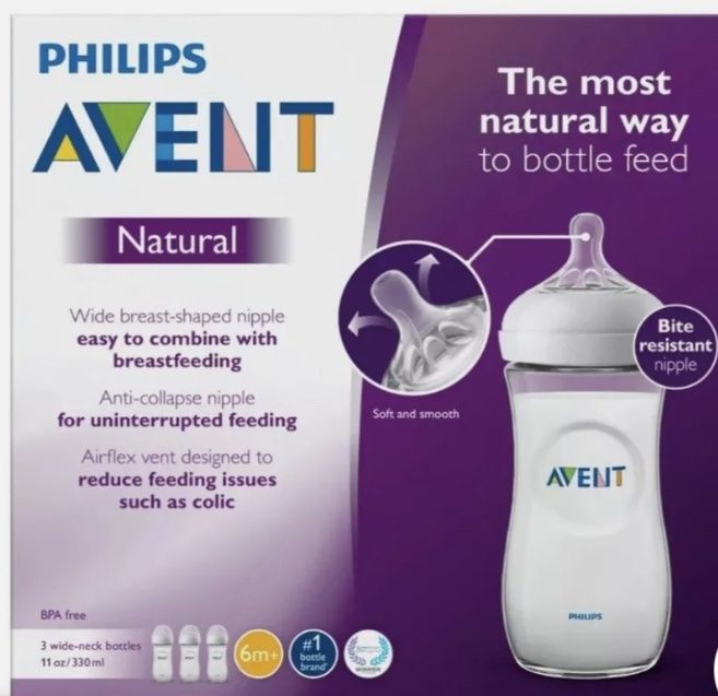 Нова пляшечка Phillips Avent Natural 330 мл бутилочка бутылочка авент