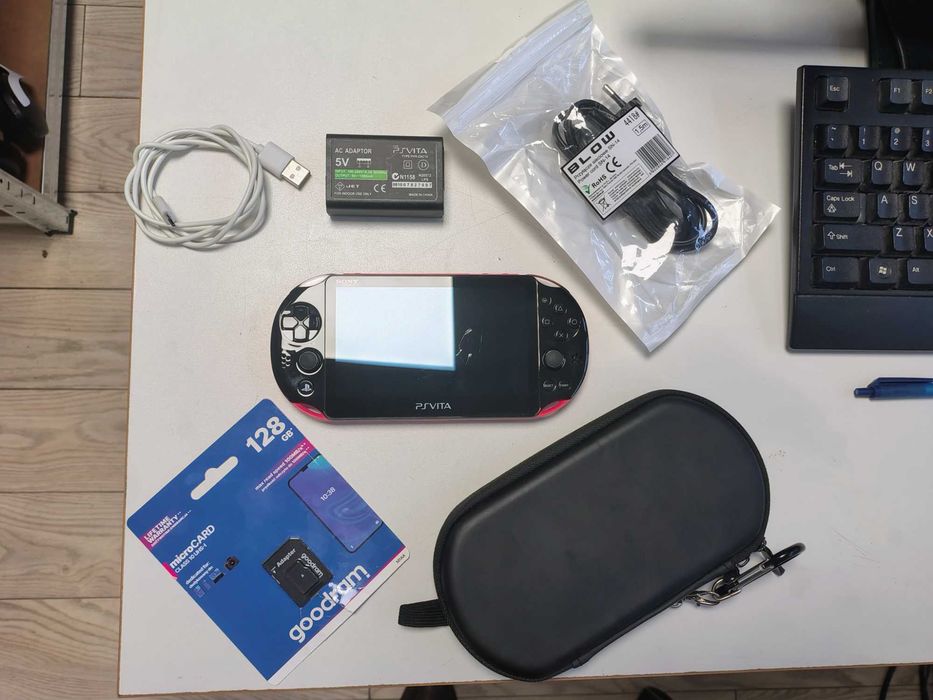 Unikat Sony PS Vita PCH-2000 Różowo/Czarny Pink Black 3.65 Henkaku 128GB