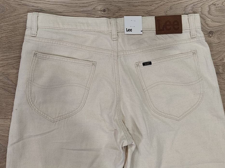 Spodnie jeansy Lee Oscar white dżinsy męskie luźne białe lato 34/34