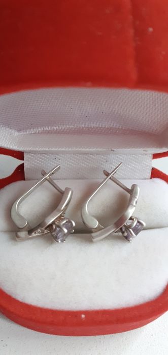 серьги 875 проба 375 проба серебро в позолоте